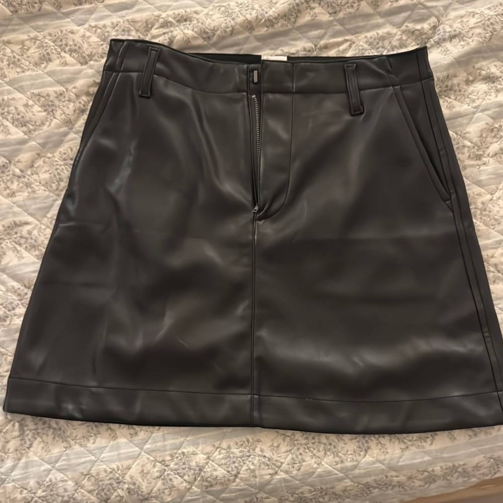 Black faux Leather Skirt